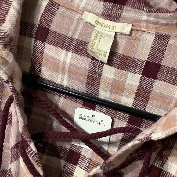 Forever21 NWT - Sz S - ombre purple pink hoodie flannel pullover 🥰 - Picture 7 of 11